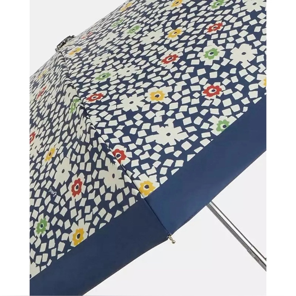 Coach Blue Floral Mosaic UV Protection Mini Umbrella- NWT